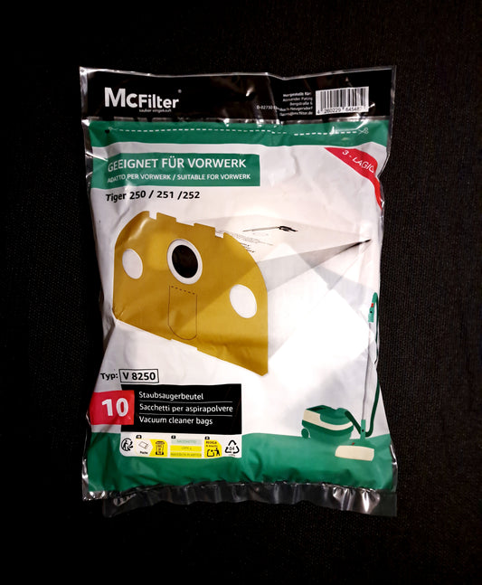 10 Staubsaugerbeutel geeignet für Vorwerk Tiger 250 251 252