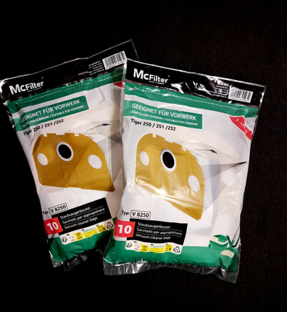 20 Staubsaugerbeutel geeignet für Vorwerk Tiger 250 251 252