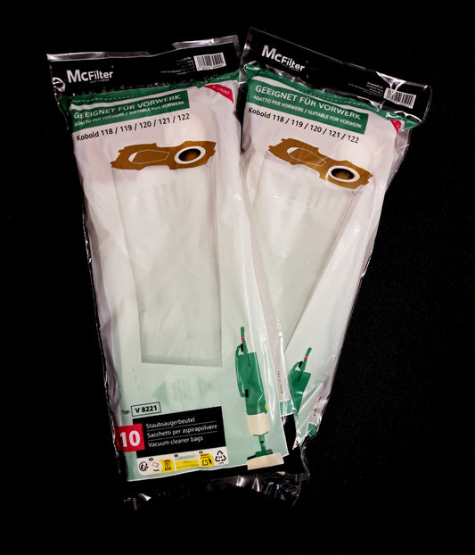20 Filtertüten Staubsaugerbeutel geeignet Vorwerk Kobold 118 119 120 121 122